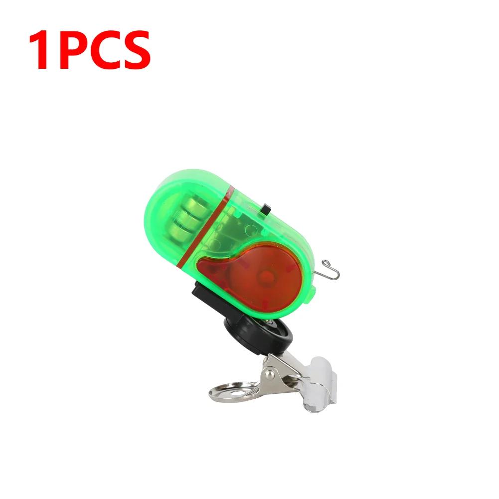 1/2 STÜCK Bissanzeiger Hochsensibler Angelalarm Tonklingel LED-Lichtanzeige Clip-on Angelruten Summer Angelzubehör