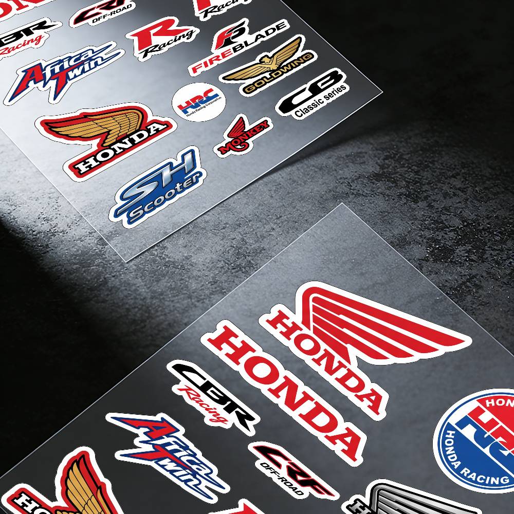 AAAKF1 FOR HONDA HRC H WING Waterproof Reflective Motorbike Stickers Easy Peel Removable Decals for Motorcycle Car