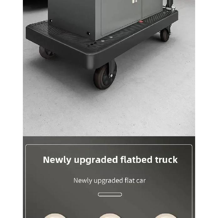 Stable Folding handcart, small cargo cart, warehouse trailer, portable four-wheel silent shopping cart, handling flatbed truck