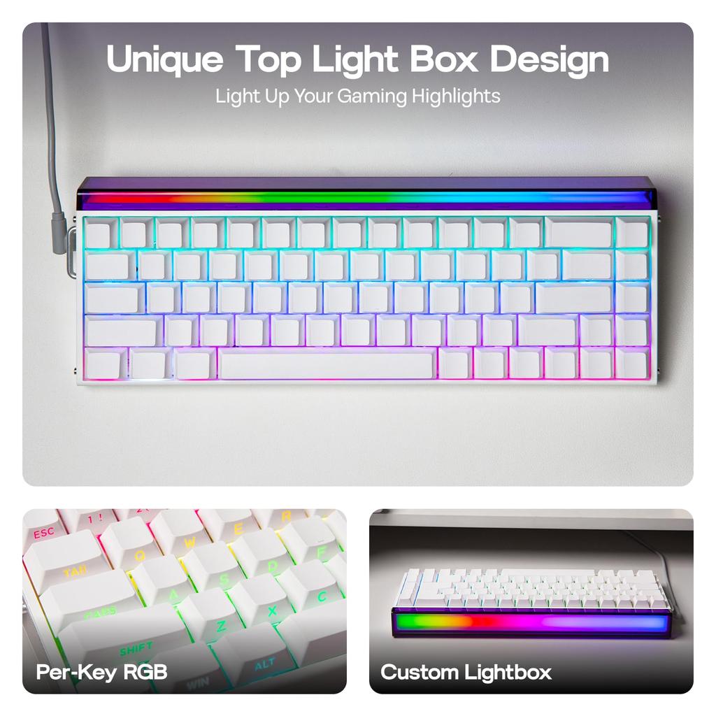 EPOMAKER Aula Hero68 HE Wired Magnetic Gaming Keyboard with Adjustable Rapid Hall Effect 8kHz Sound RGB Box Backlight 0.01mm Actuation, Switches,