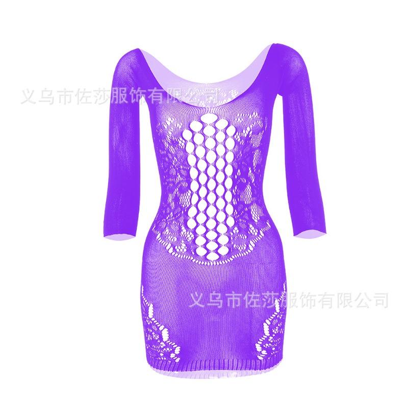 Sexy suspender mesh tight body hollow hip skirt large size