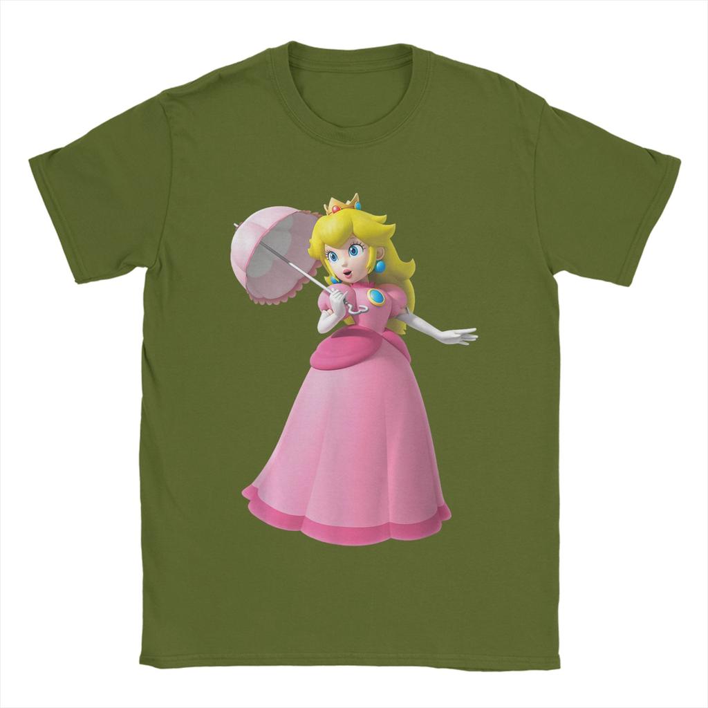 Unisexs Super Marios Princess Peach 3D Poster T Shirt Pure Cotton Clothing Vintage Short Sleeve Tees Gift Idea TShirts