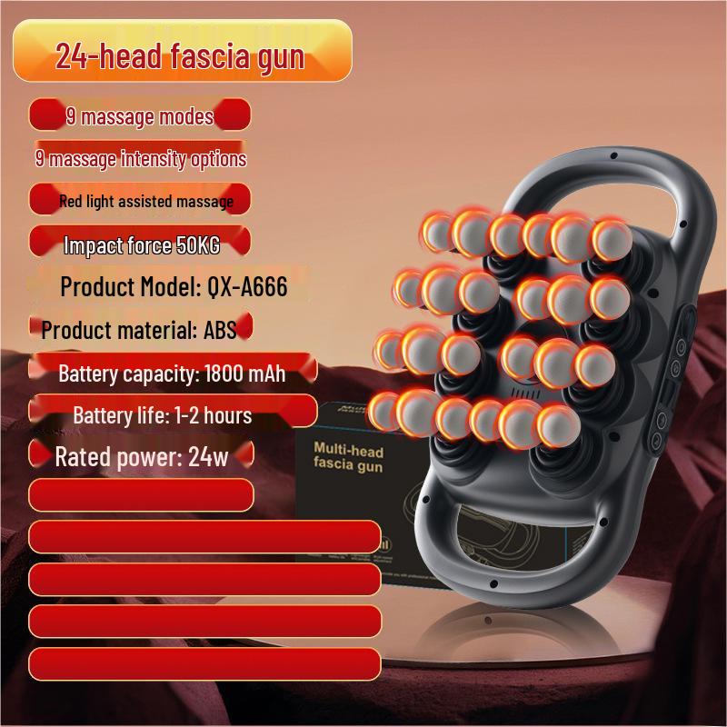 Professional 16-Head Fascia Gun Muscle Massager for Home Use - Deep Relaxation for Waist, Back, and Legs