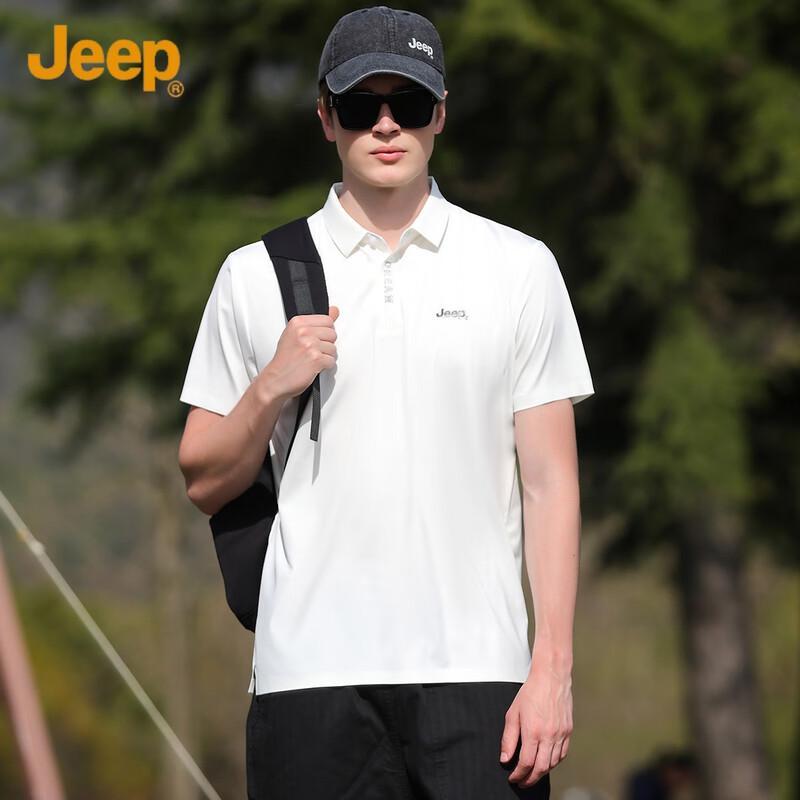 Jeep Men's Ice Silk Breathable Short Sleeve Polo Shirt