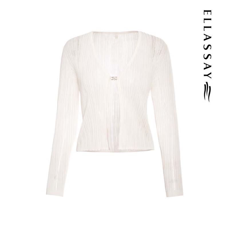 ELLASSAY Women's Versatile V-Neck Thin Long-Sleeve Knit Top