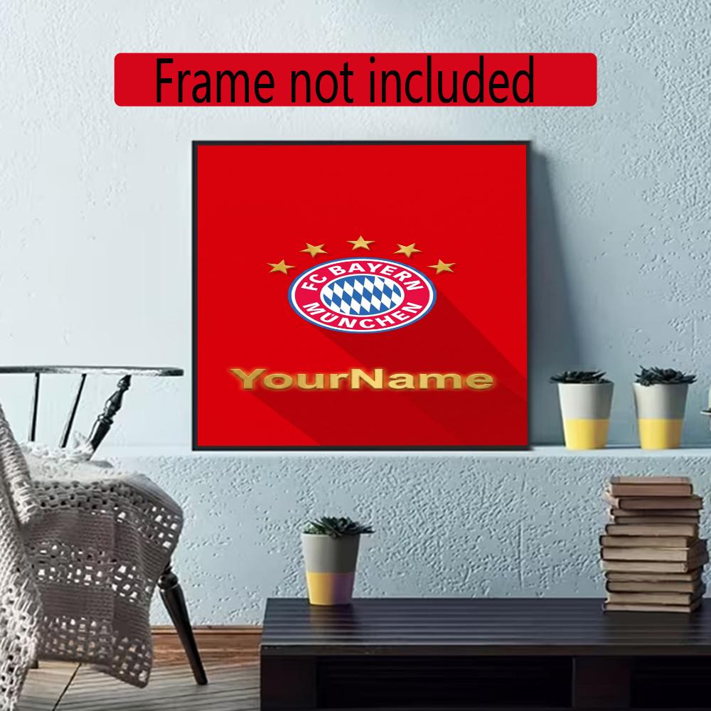 Fc Bayern Mnchen Customize Your Name Diamond Painting Round Diamond Diy Frameless Holiday Artwork Suitable For Home Office Wall Decoration