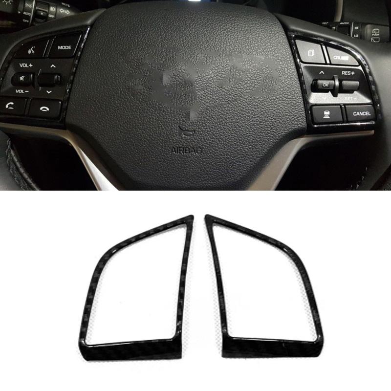 ABAIWAI Carbon Fiber Interior For Hyundai Tucson Window Switch Panel Ac Outlet Steering Wheel Cover Gear Trim