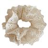 Double Layered Flower Lace Hollowed Pleated Ballet Lace Scrunchies Sweet Gentle Low Ponytail Head Ties New Accessories for Women