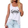 Camisa sin mangas estampada a la moda para mujer, jersey de verano con cuello redondo, Top Halter, camiseta sin mangas holgada informal para mujer