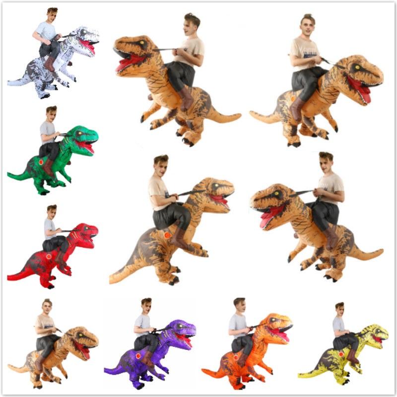 T Dinosaur Inflatable Rex Rideon Costume Blowup Cosplay Fancy Adults Dress