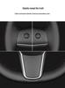Tesla Hand-Stitched Genuine Leather Steering Wheel Cover for Models 3/Y/X/S - Full Coverage, Anti-Slip Grip.