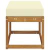 Outdoor Stool Bench with Cushions Natural and Cream 79 x 43 x 37 cm