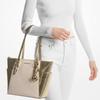 Michael Kors Mk Charlotte Logo Print Zipper Closure Coated Canvas Tote Bag Women Tote Bags Light-Gold 35F4GCFT3V-PALEGOLD