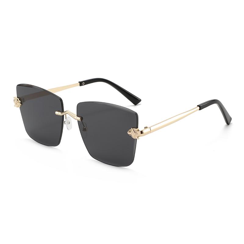 

Fashion Rimless Square Metal Sunglasses UV400 Gradient Vintage Trend Eyewear for Women Men High Quality Brand