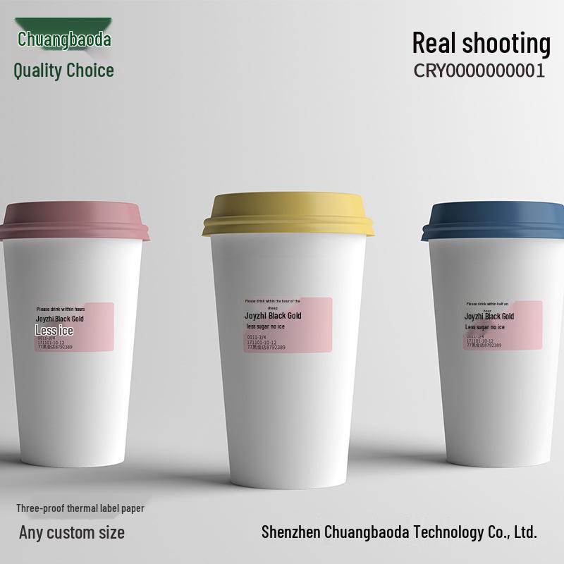 Three-Proof Thermal Label Paper - Red, Yellow, Pink, Green, Blue, Purple, Orange, Kraft, Gray Self-Adhesive