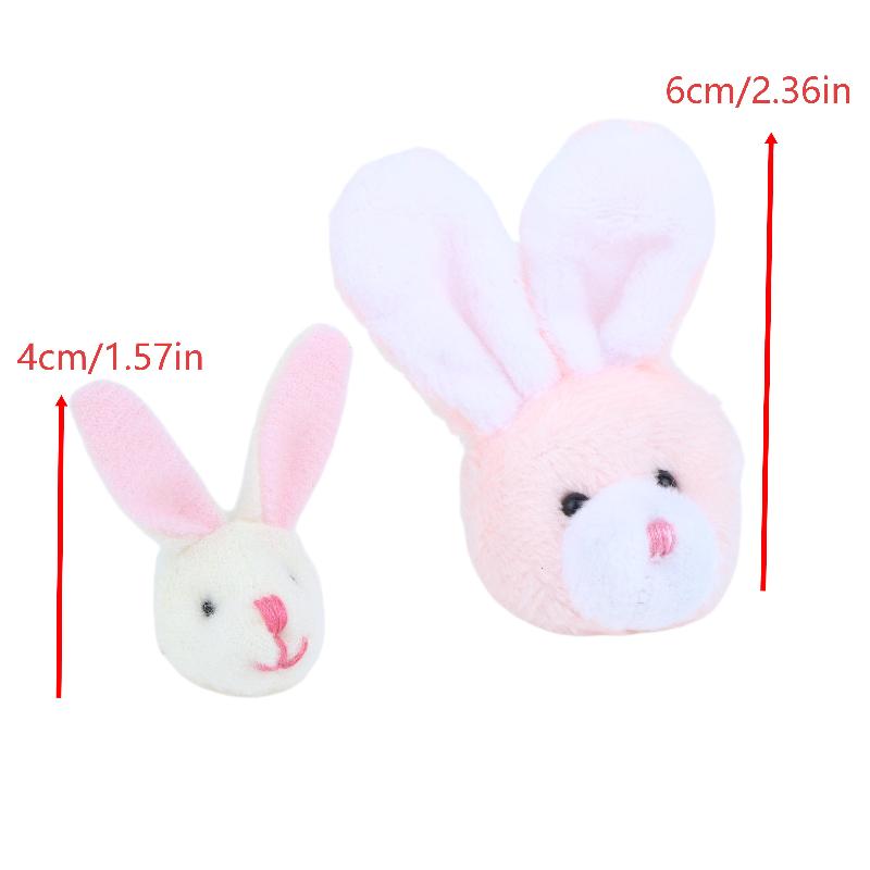 5 Bucăți Ornaments Drăguți cu Cap de Iepure de Pluș Păpușă Mini Iepuraș Accesorii Artizanat Diy Pentru Agrafă de Păr Broșă Geantă Îmbrăcăminte Decorațiune Cadou