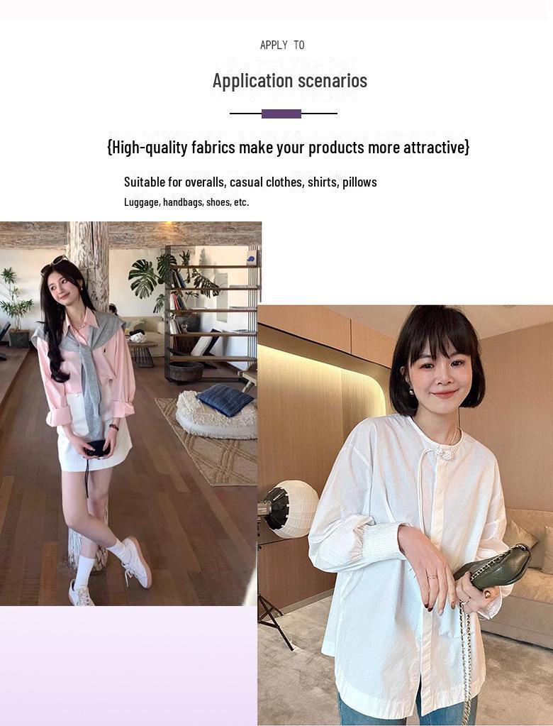 High-Density 100% Cotton Imitation Tencel Poplin Blue Shirt Fabric