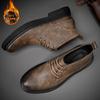 Luxury Men's Cotton Genuine Leather Boots Work Boots Men's Casual Shoes Fashionable Short Boots Hot Selling In Europe America