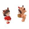 2Pcs Desk Decorations Christmas Couple Figurines Boy Girl Miniature Ornaments  Gift