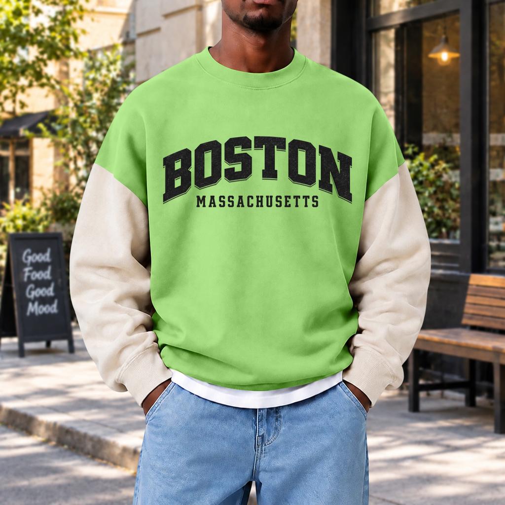 Men's Fashion Crewneck Sweatshirt Casual Pullover Top for Everyday Wear