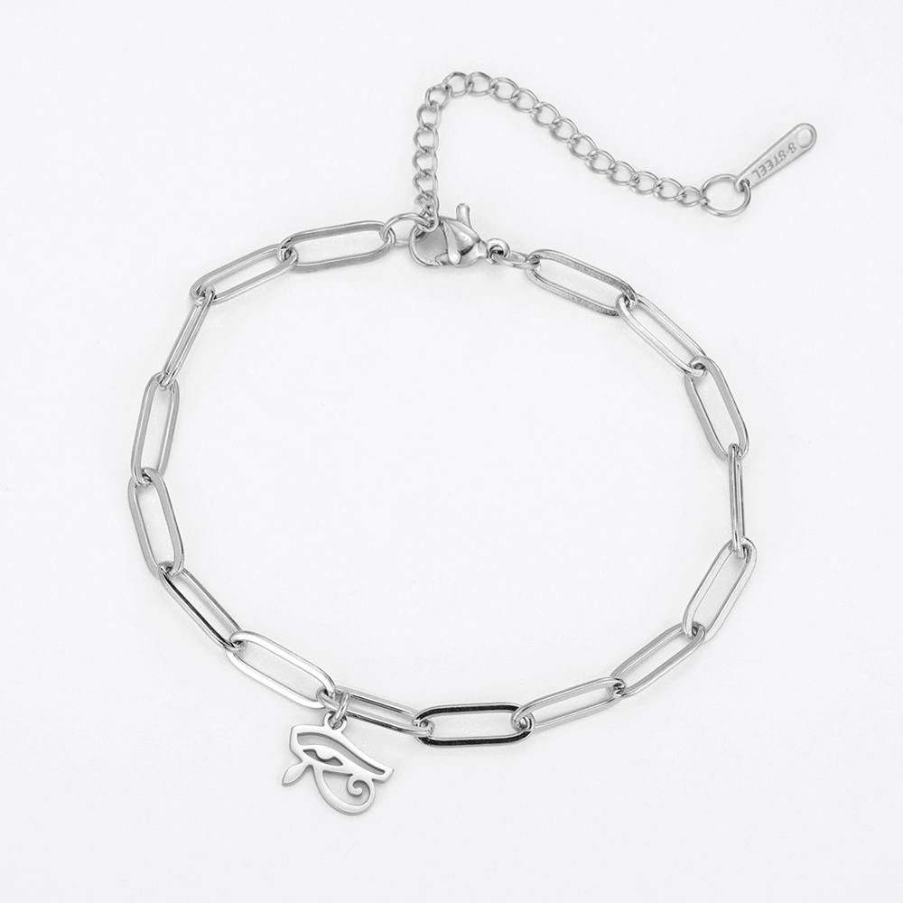 Dawapara Eye of Horus Bracelet Ancient Egyptian Protective Amulet Stainless Steel Charm Bracelet for Men Women