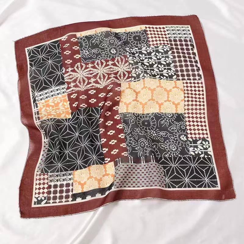 Women's Ethnic Style Leopard Print Scarf - Cotton Linen Silk Blend, Cashew Print, Autumn Accessory