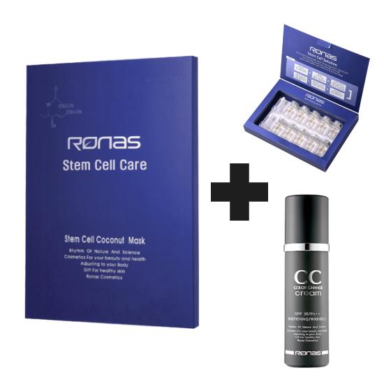 

[RONAS] Маска-патч зі стовбуровими клітинами та кокосом 30 г × 5 шт./Зволожуюча кокосова гелева маска 4)Mask Pack+Solution+CC Cream