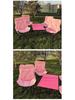 Pink Moon High-Back Folding Chair with Cotton Padding for Winter Camping
