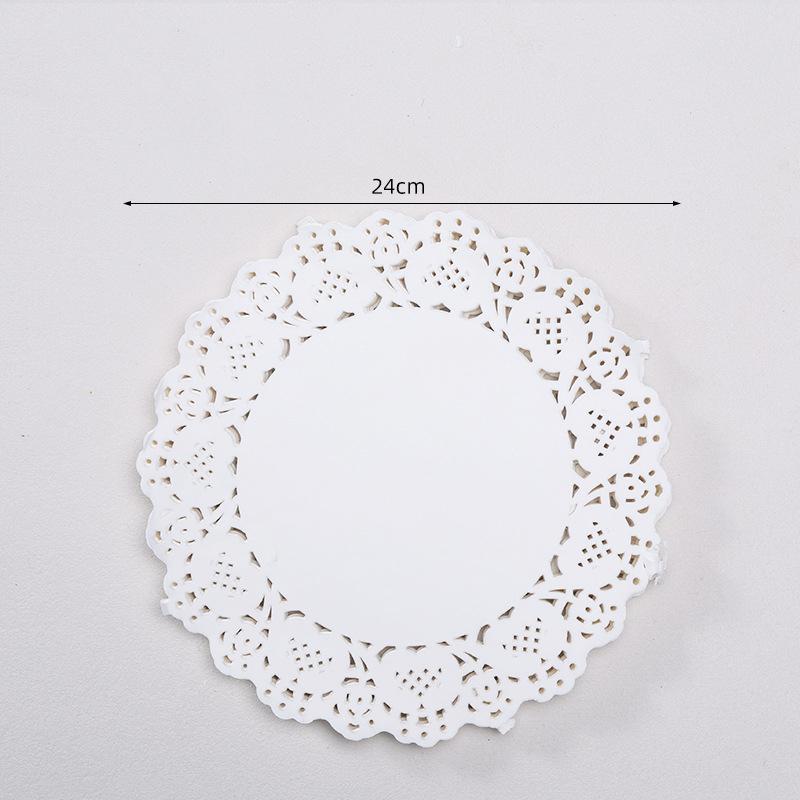 100PCS Flower Bottom Baking Paper Disposable Round Food Paper Oil-absorbing Paper Cake Pizza Snacks Paper Plates for Cooking