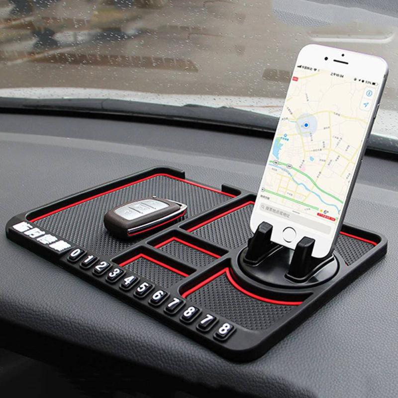 4 In 1 Multifunctional Car Phone Holder Anti-slip Pad Car Navigation Dashboard Wear-resistant Mat