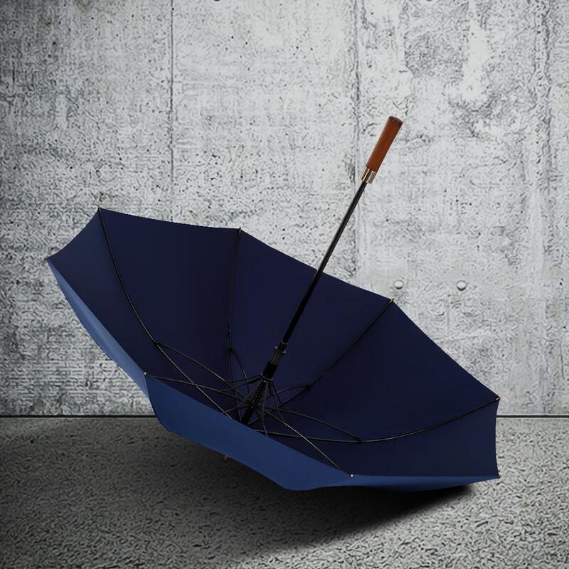 Large Wooden Handle Straight Umbrella for Sun and Rain