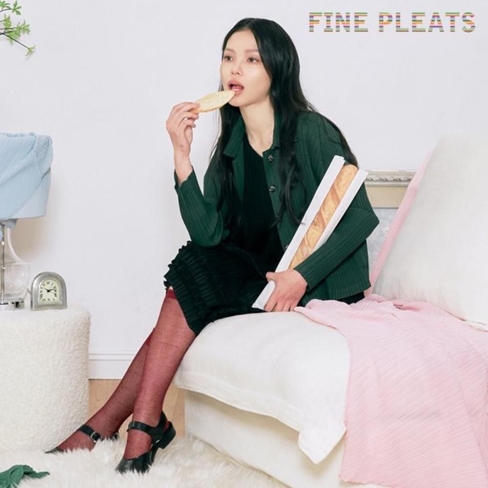 Fine Pleats Button Jacket Deep Green FREE