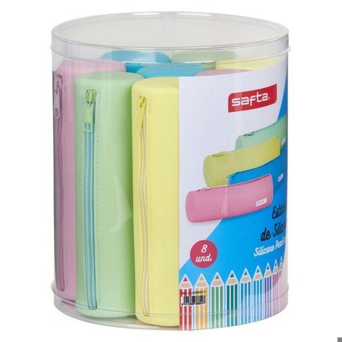 Set of Coasters - SAFTA - 8 Pieces - Silicone - Multicolored - Flexible and Resistant