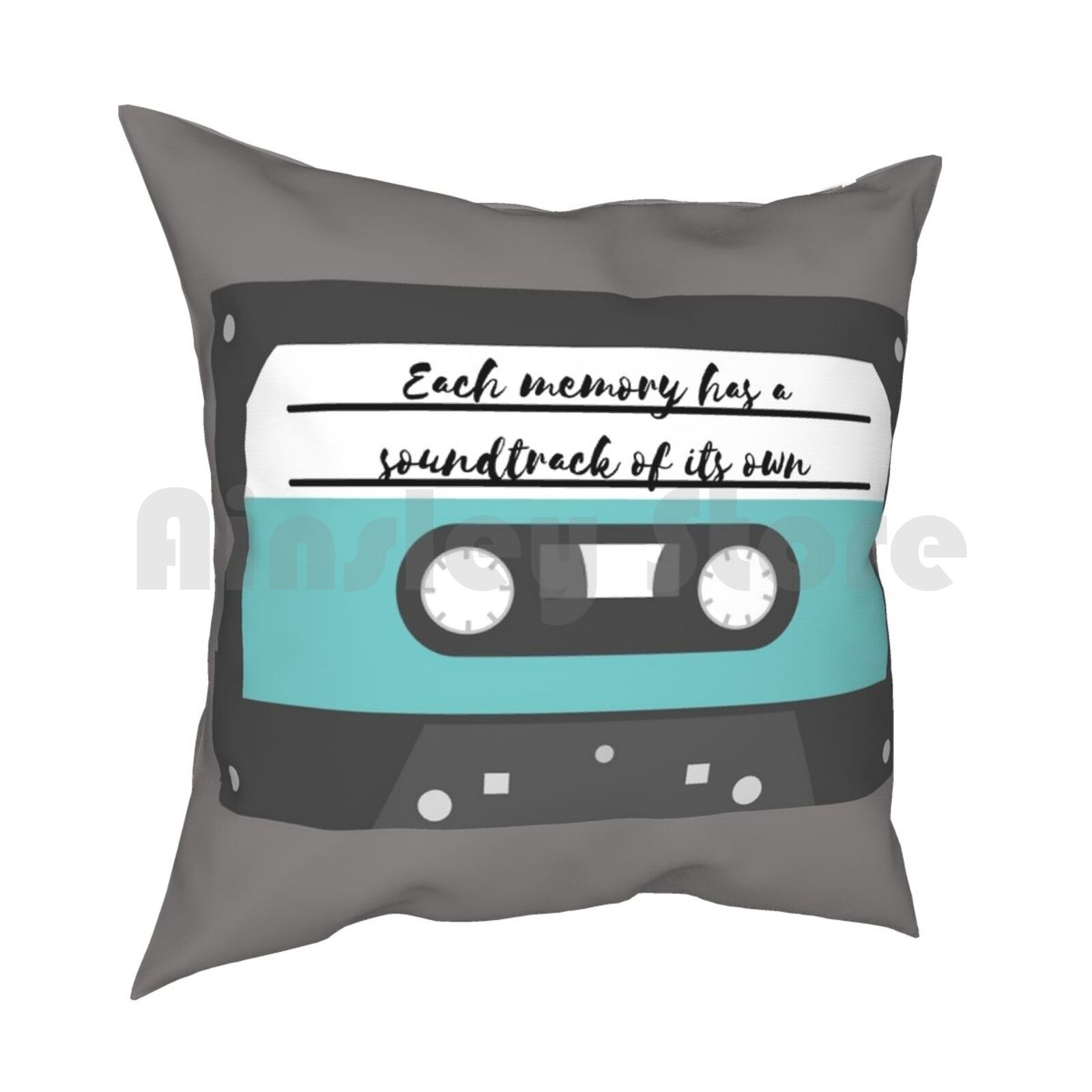 Rewind Pillow Case Printed Home Soft DIY Pillow Cover Cassette Music Headphones Pop Hip Hop Rnb Tape Quotes Memories Rewind 30cmx30cm