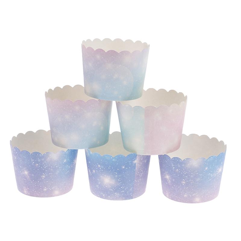 50Pcs Regenbogen Cupcake Liner Für Backen Gradienten Cupcake Wrapper Backen Tassen