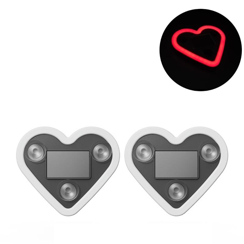 1pc/2pcs Solar Heart Shaped Car Atmosphere Light Auto Window Decorative LED With Adjustable Colors And Suction Mount