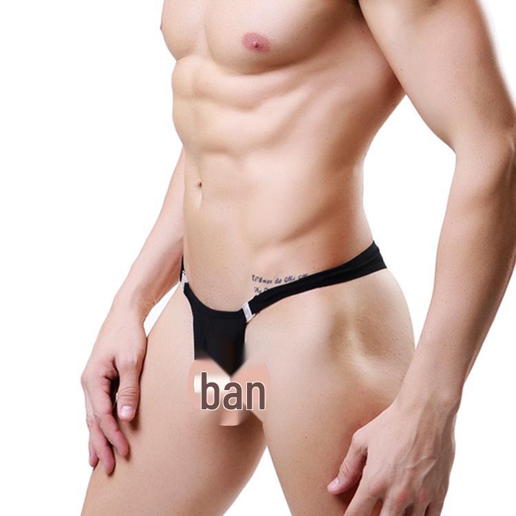 Ultra-Thin Breathable Mesh Men's Low-Waist Thong Briefs