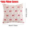 Christmas Throw Pillow Covers for Sofa 3D Embroidered Tie PillowCase Soft Cushion Covers Couch Bed Home Xmas Decorations Gifts