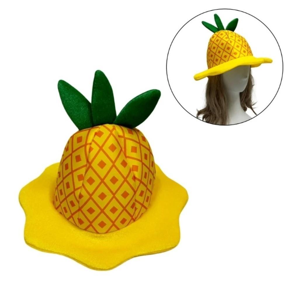 Soft Plush Cartoon Fruit Hat Comfortable Cosplay Headwear Pineapple Hat  Birthday Decorations