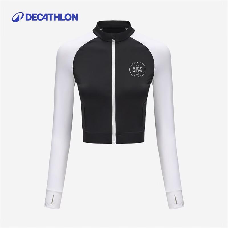 

Decathlon Women s Cool-Touch Zippered Rash Guard Long Sleeve T-shirt M