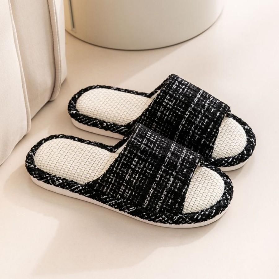 

Новые домашние тапочки из натурального льна, домашние тапочки, бесшумные тапочки от пота для лета, женские и мужские сандалии, тапочки 42-43