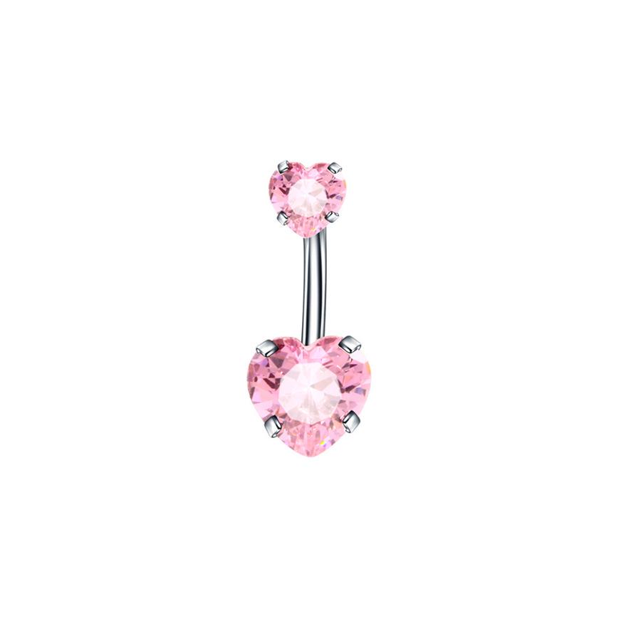 

Титановое кольцо для пирсинга пупка в форме сердца с цирконом G23 1.6*10mm bar length