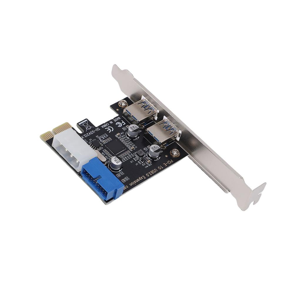 PCIE To USB 3.0 Expansion Card 5 Gbps 2 Ports with Front USB3.0 19pin Connector 4pin Power Interface for Desktop PC