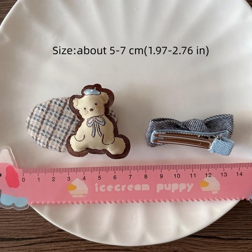 2Pcs/Set Ribbon Flower Bow Hairpins Plaid Design Hair Grips New Princess Headdress  Hair Accessories