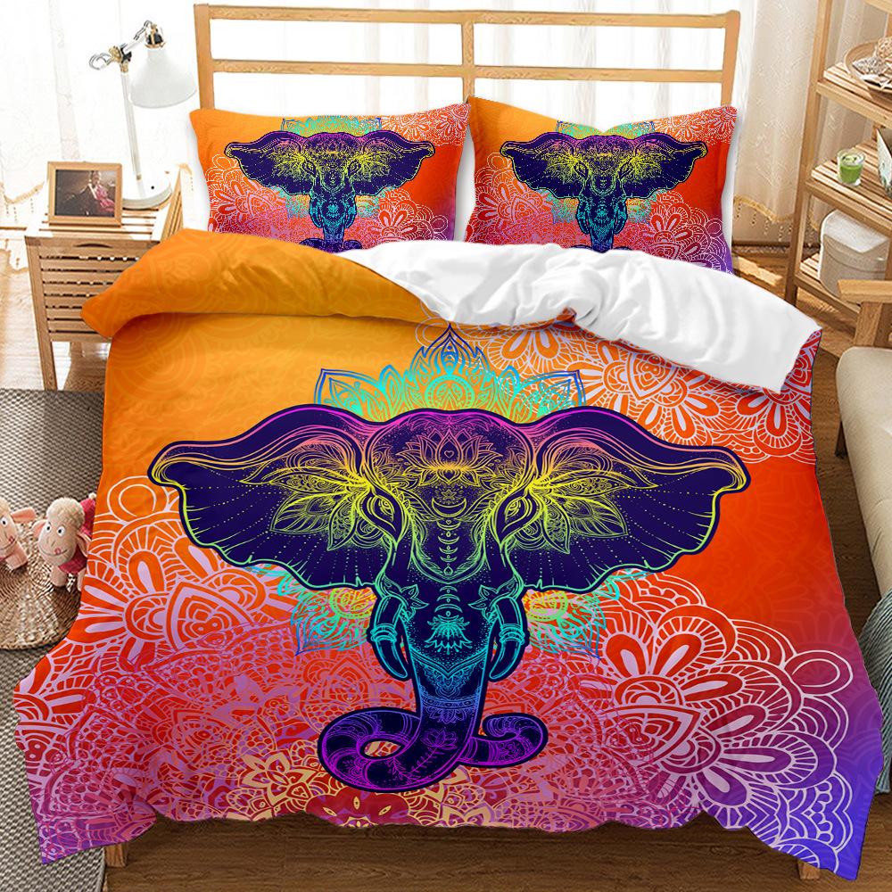3D Animal Bedding Set Bohemian Down Duvet Cover Pillowcases 2/3pcs Kid Men Boys Cover Gift Luxury Home Textiles
