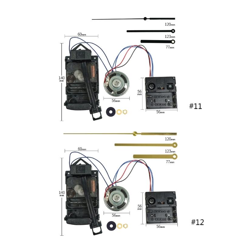 1 Set Wall Clock Movement Kit Watch Repair Set Vintage Clock DIY Quartz Mechanism Pointers Music Box 17mm Shaft