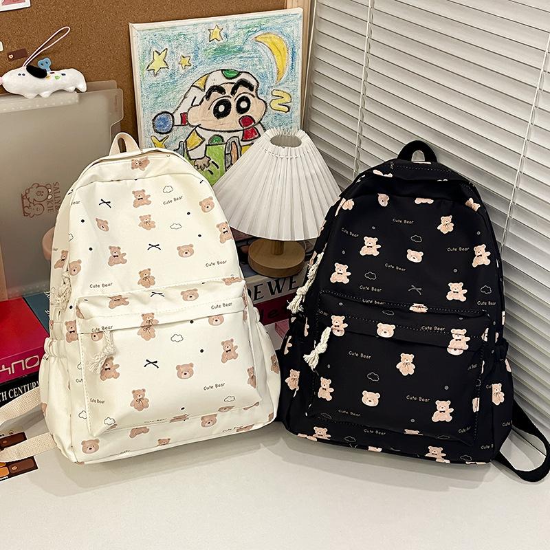 Schoolbag Japanese small fresh floral girl versatile cartoon schoolbag bear college student backpack cute large capacity backpack