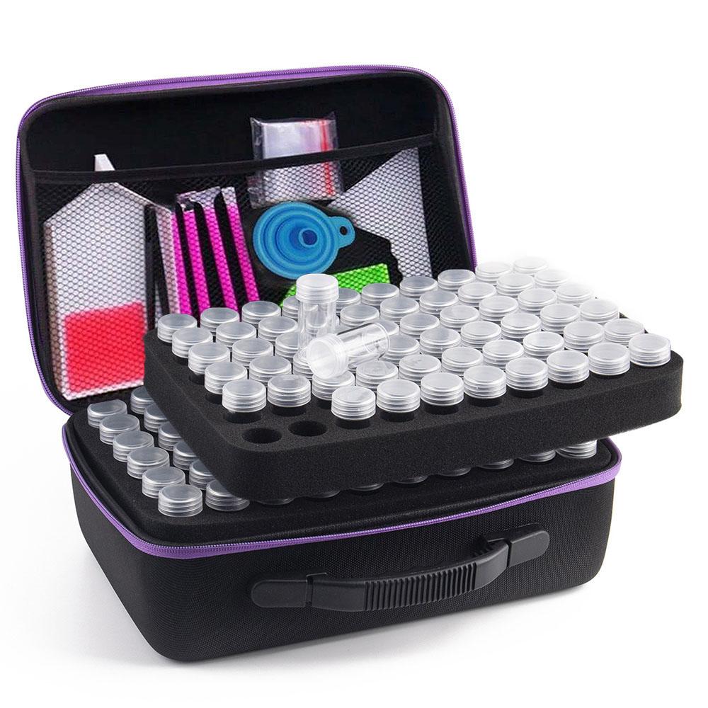 120Grids Daimond Painting Accessories Diamond Tools Kits Storage Boxes Test Pen Trays Stitch Suitcase Diamond Accessory Pens Set