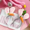 2 Pièces Mignonnes Pâques Peluche Oreilles de Lapin Fluffy Bandeaux Cheveux Fête Accessoire Fantaisie Serre-tête Lapin Décoration de Fête Cadeau