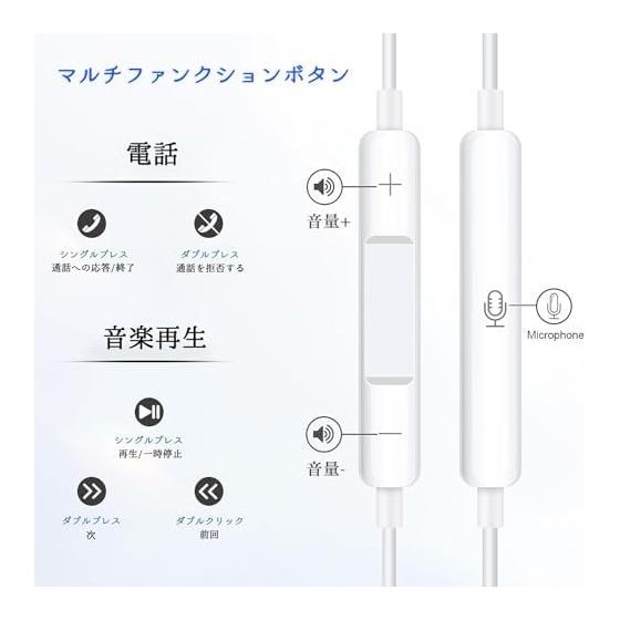 Type C Earphones Wired Type C [New Transparent Boxed Package Compatible with iPhone 17/16] Type C Wired Earphones with Microphone HiFi Call Capable